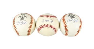 Cal Ripken Jr. Signed Lot of (3) Baseballs